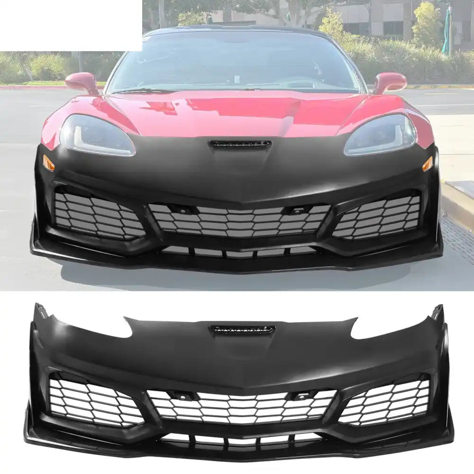 06-13 Chevy Corvette C6 Front Bumper Cover C7 ZR1 Style Conversion