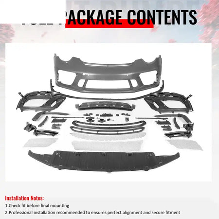 12-19 Porsche 911 991 to 991.2 GT3 Style Front Bumper Conversion +DRL