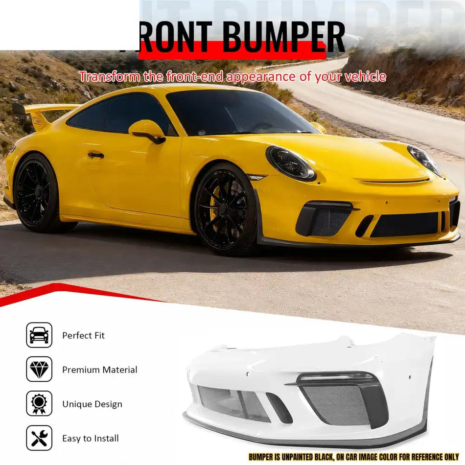 12-19 Porsche 911 991 to 991.2 GT3 Style Front Bumper Conversion +DRL