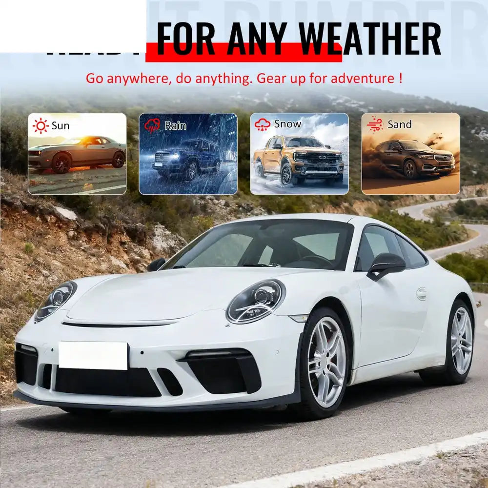 12-19 Porsche 911 991 to 991.2 GT3 Style Front Bumper Conversion +DRL