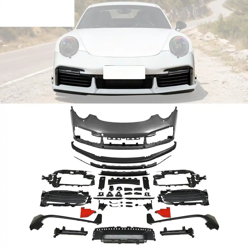 12-19 Porsche 911 991 to 992 Turbo SD Style Front Bumper Cover w/ DRL