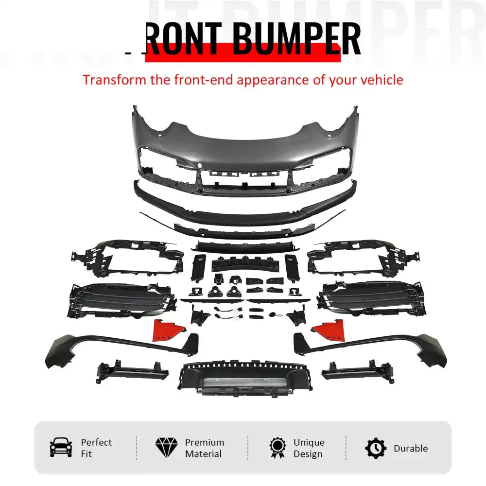 12-19 Porsche 911 991 to 992 Turbo SD Style Front Bumper Cover w/ DRL
