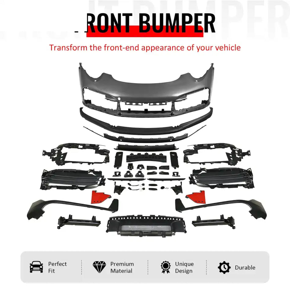 12-19 Porsche 911 991 to 992 Turbo SD Style Front Bumper Cover w/ DRL
