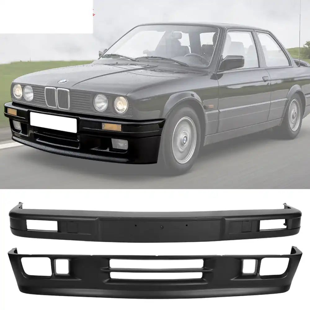 1984-1992 BMW E30 M Tech Style Unpainted Black Front Bumper Cover PP