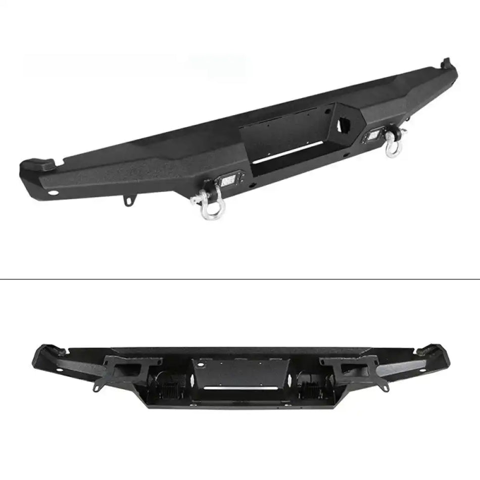 1987-2006 Jeep Wrangler TJ YJ Textured Rear Bumper 2 LED Lights D-Ring