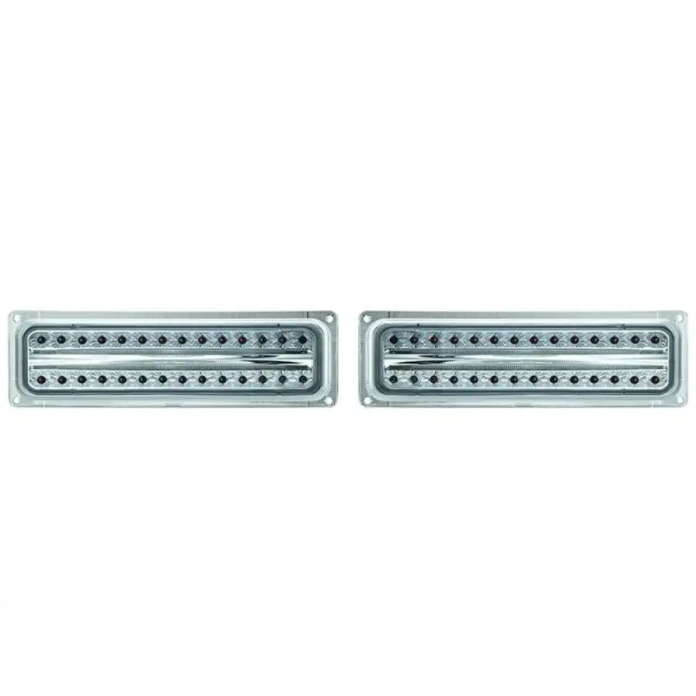 1988-1998 GMC C/K 1500 2500 3500 Clear LED Front Bumper Parking Lights