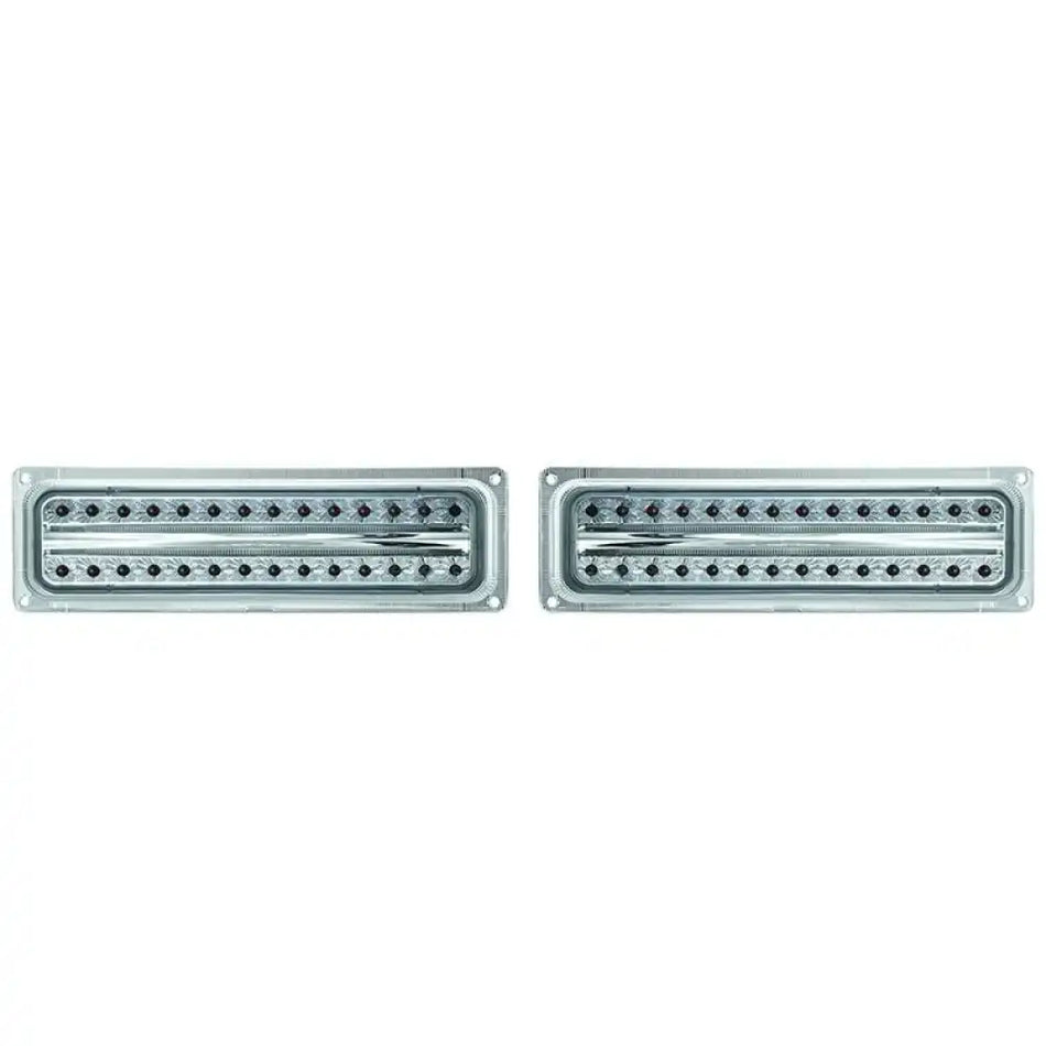 1988-1998 GMC C/K 1500 2500 3500 Clear LED Front Bumper Parking Lights