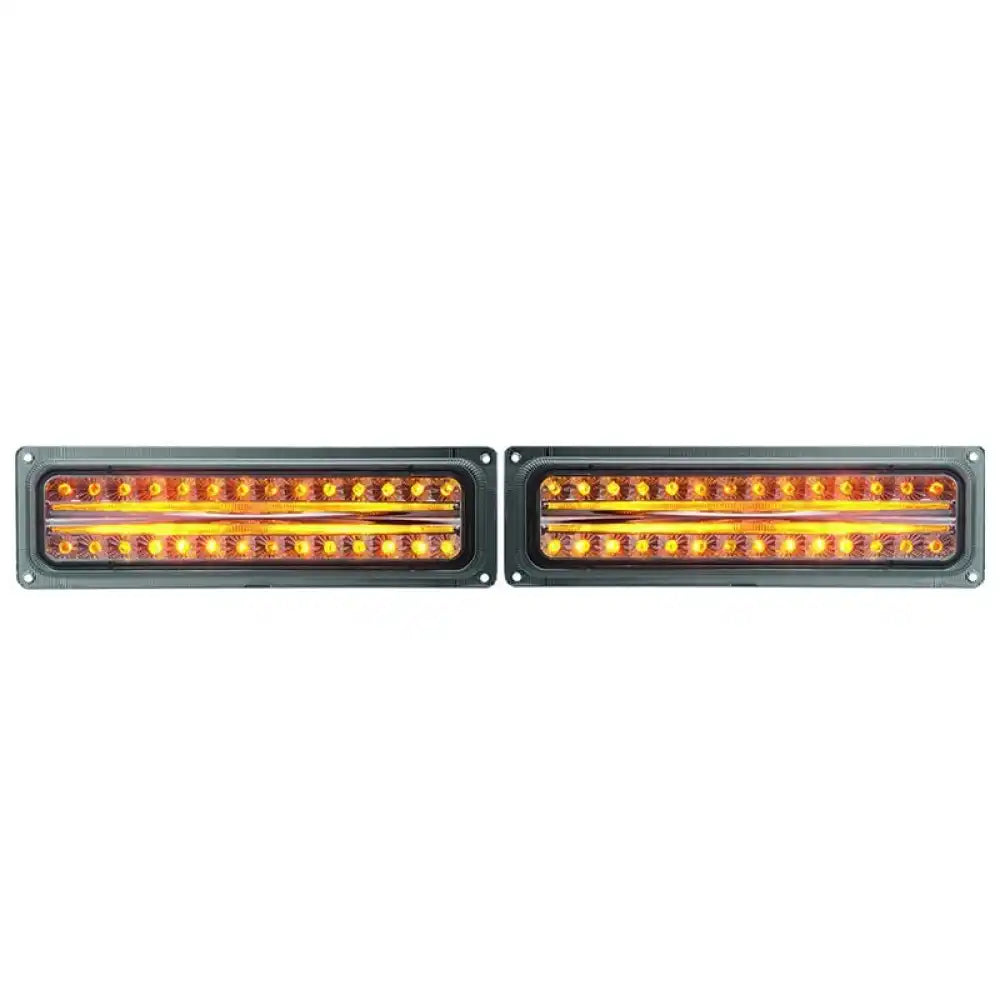 1988-1998 GMC C/K 1500 2500 3500 Smoke LED Front Bumper Parking Lights