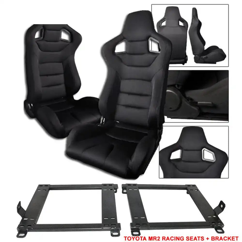 1990-1999 Toyota MR2 W20 SW20 Chassis Racing Seats + Bracket