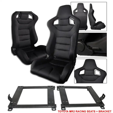 1990-1999 Toyota MR2 W20 SW20 Chassis Racing Seats + Bracket