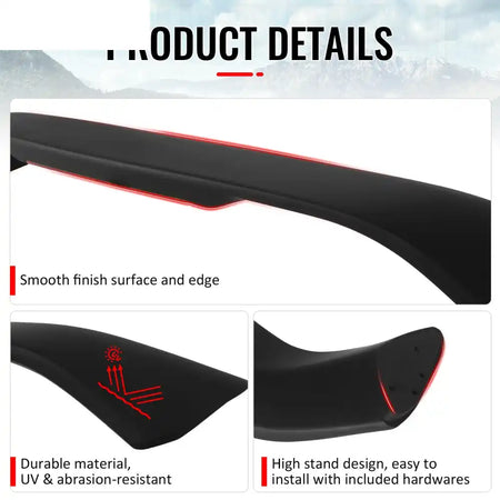 1996-2000 Honda Civic Coupe Rear Trunk Spoiler ABS w/ LED Light