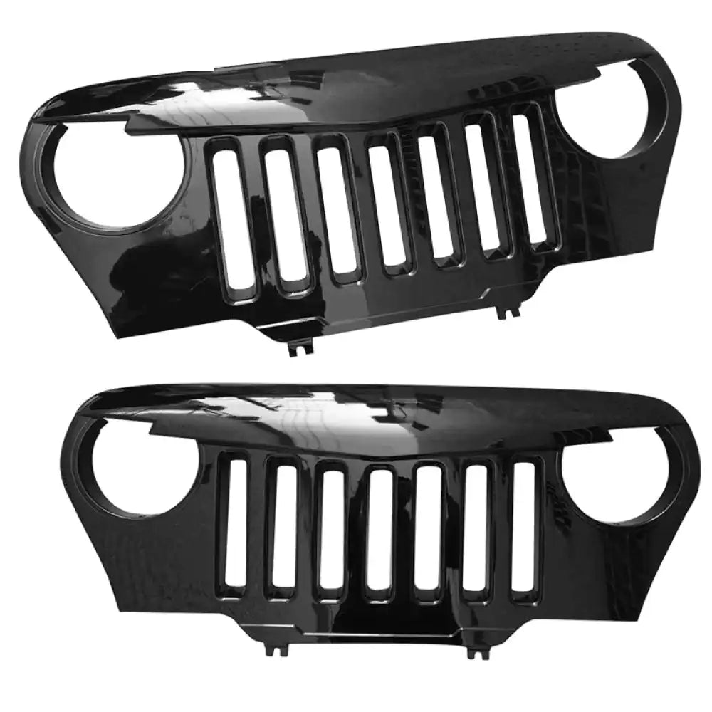 1997-2006 Jeep Wrangler TJ V1 Angry Bird Style Grille Gloss Black ABS
