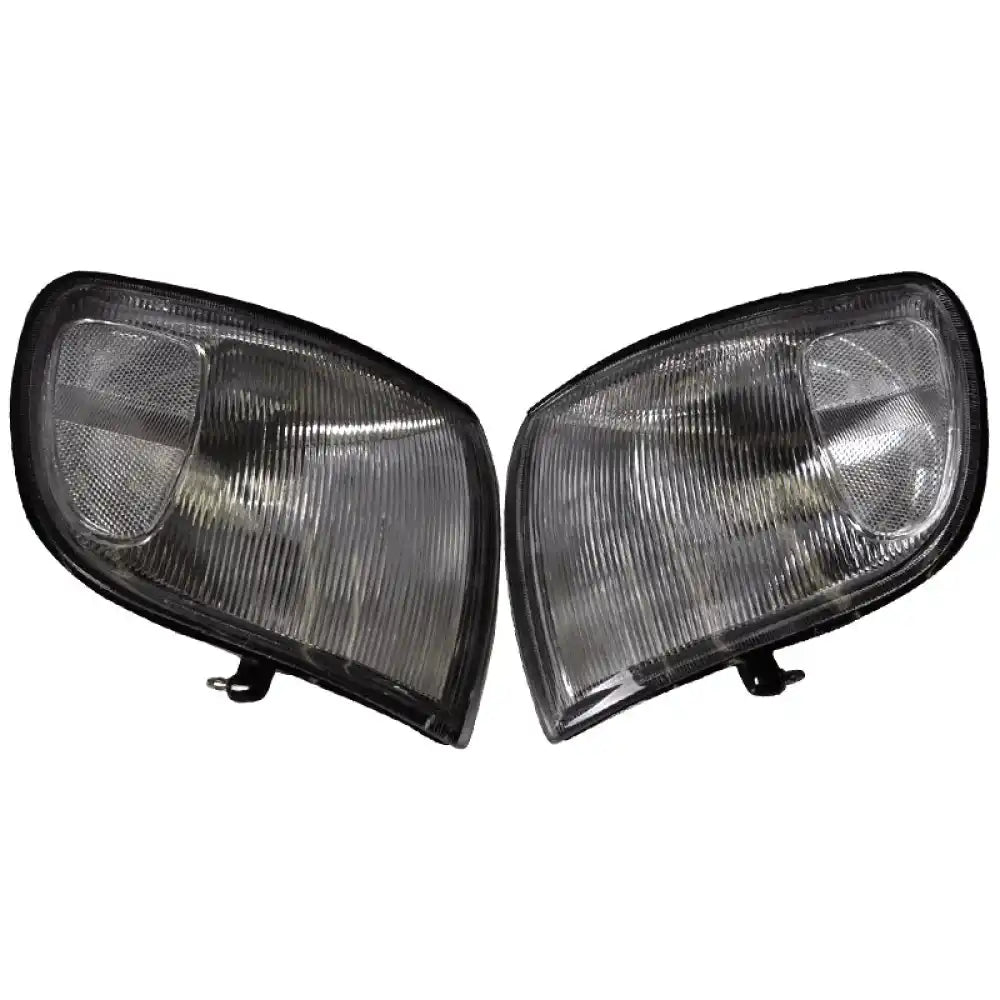 1998-2000 Toyota Sienna Clear Corner Lamps Turn Signal Lights Pair