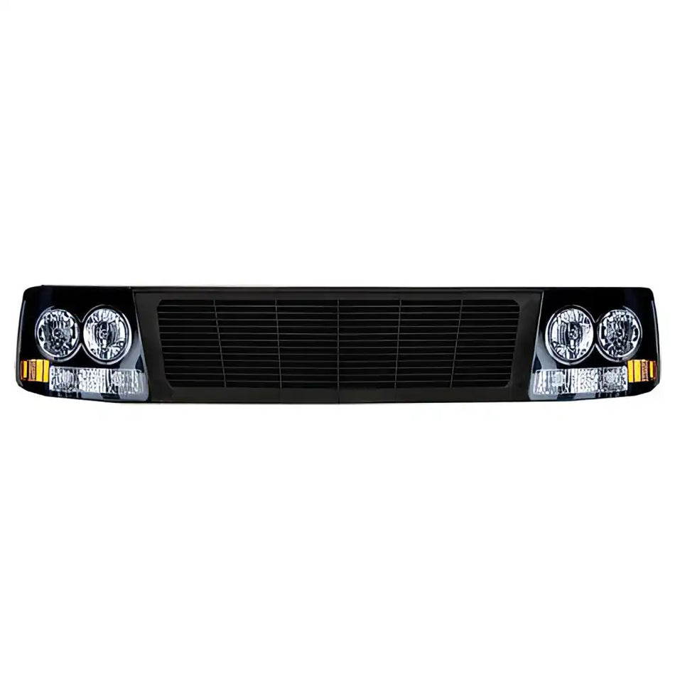 1999-2002 Chevy Silverado 1500 2500 3500 Black Grille W/ Headlights
