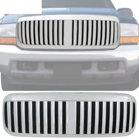 1999-2004 Ford F-250 Super Duty Vertical Chrome Front Upper Grille ABS