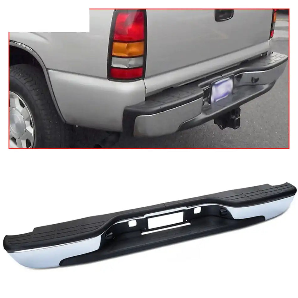 1999-2006 Chevy Silverado Sierra Fleetside Rear Step Bumper Steel Chrome
