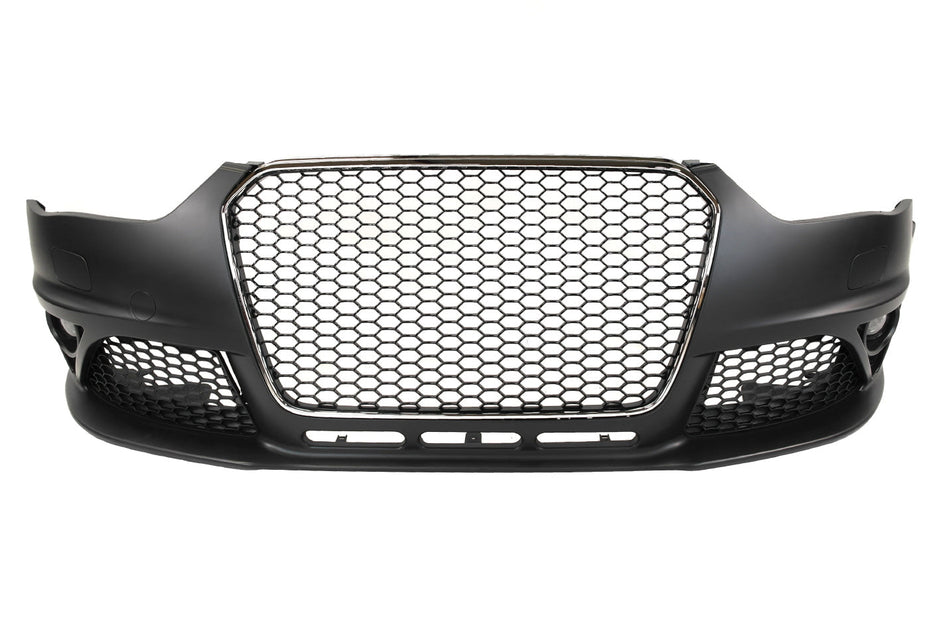 2013-2016 B8.5 Audi A4, RS4 Style Front Bumper W/ Chrome Grille