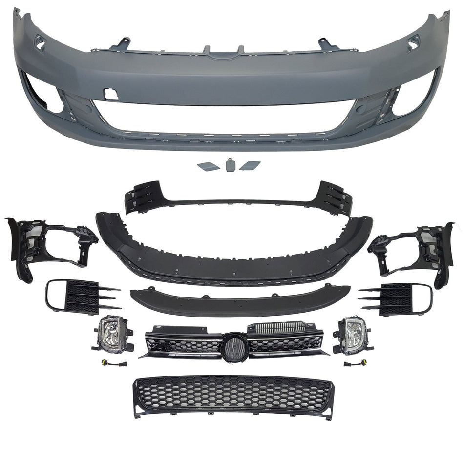 2010-2014 VolksWagen MK6 Golf GTI Look Front Bumper with Grille