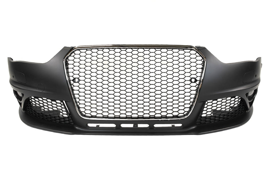 2013-2016 B8.5 Audi A4, RS4 Style Front Bumper W/ Chrome Grille