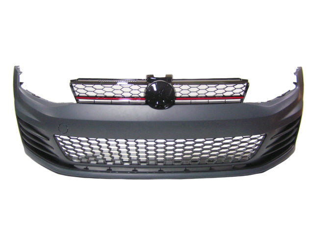 2013-2017 VolksWagen MK7Â Golf GTI Front Bumper GTI STYLE NO PDC w/ LED FOG, Red Grille