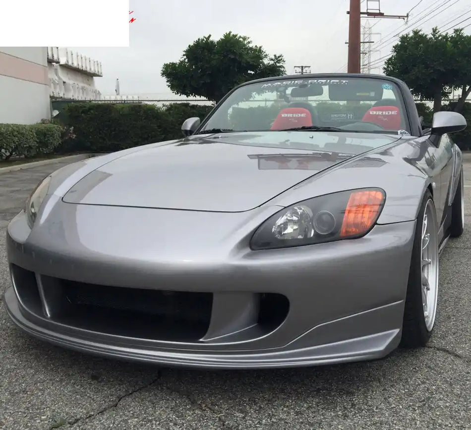 2000-2009 Honda S2000 R1 Style Unpainted Black Front Bumper Cover PU Unpainted Black