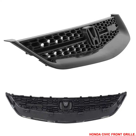 2001-2003 Honda Civic RS Style Unpainted Black Front Bumper Grille ABS