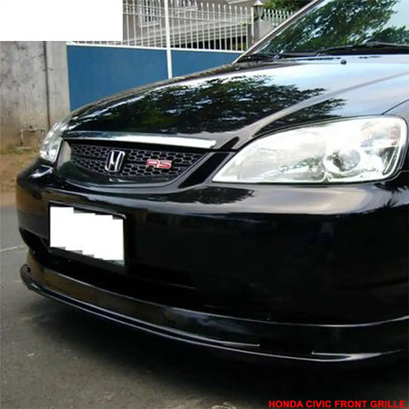 2001-2003 Honda Civic RS Style Unpainted Black Front Bumper Grille ABS