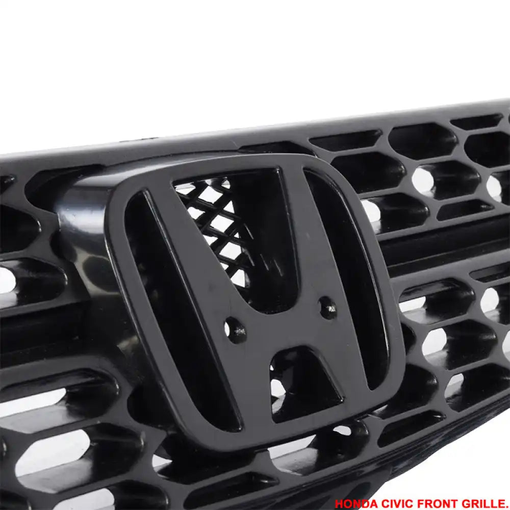 2001-2003 Honda Civic RS Style Unpainted Black Front Bumper Grille ABS