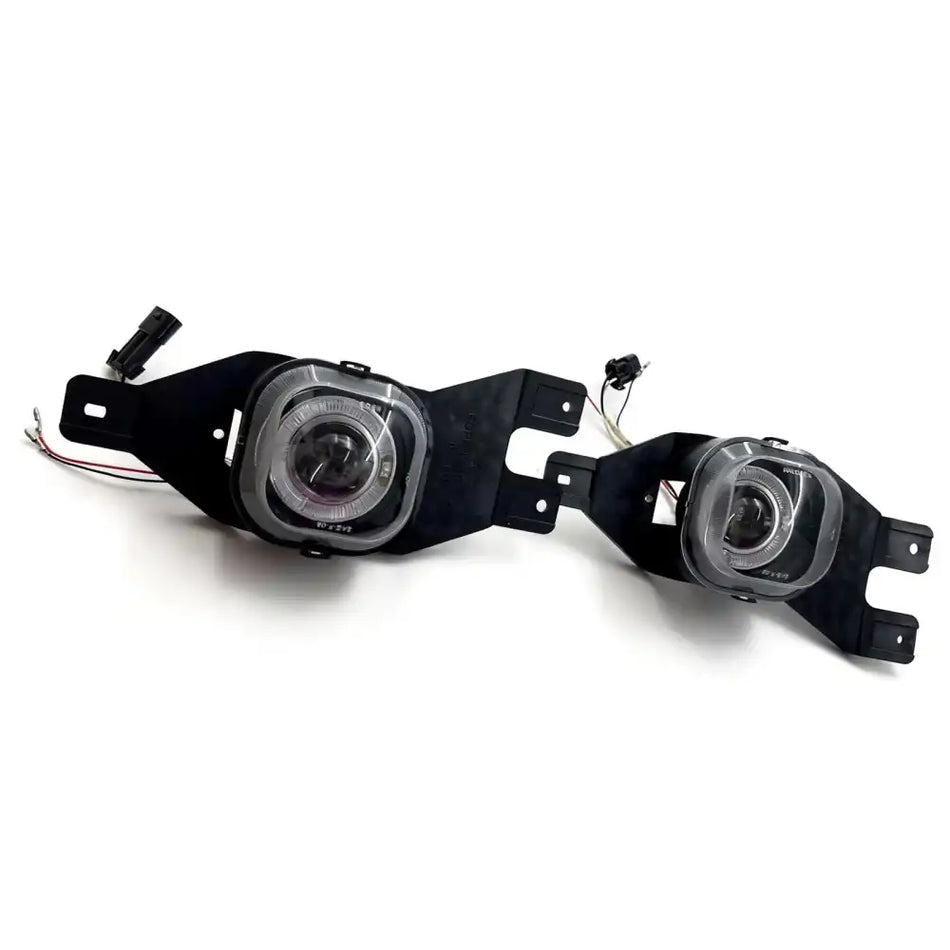 2001-2004 Ford F-250 F-350 Black Front Projector Fog Lights Pair