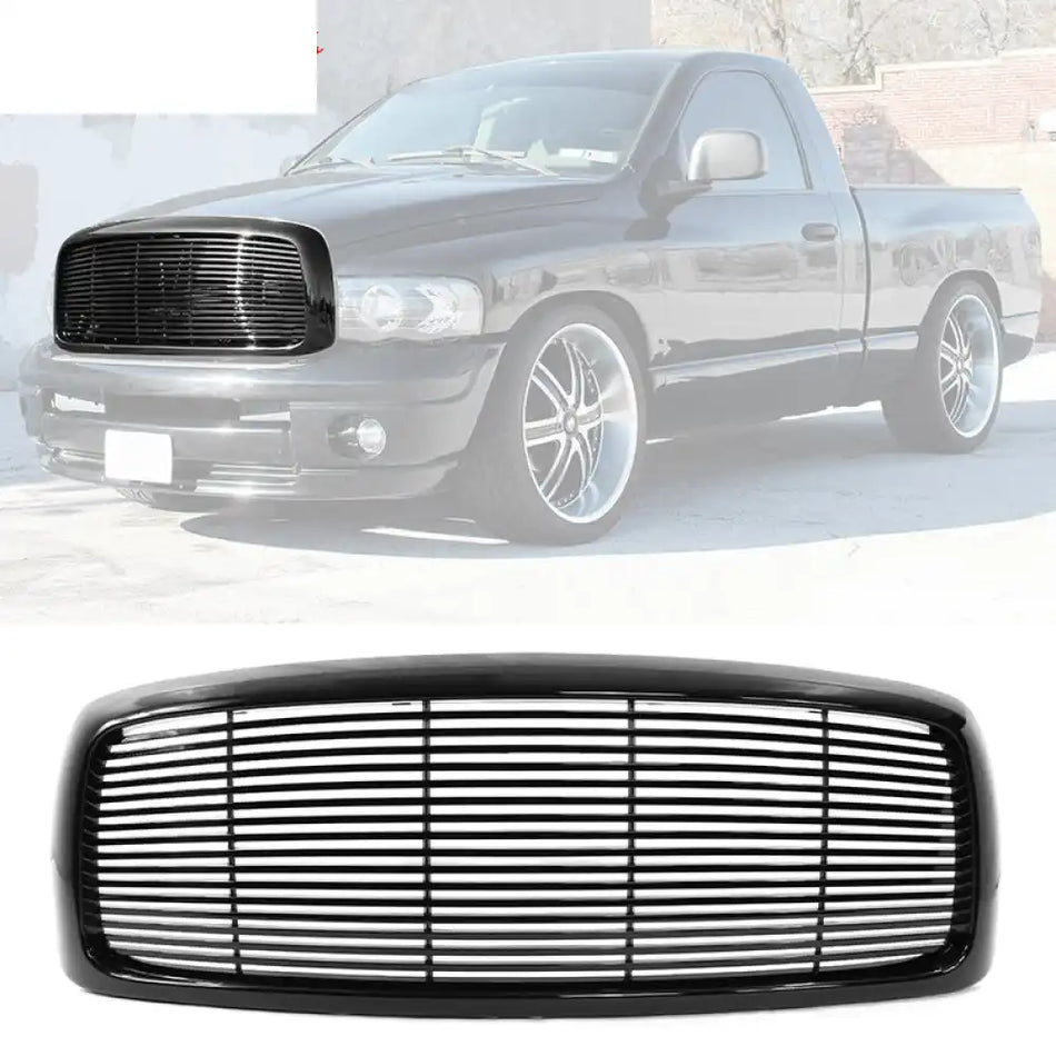 2002-2005 Dodge Ram 1500 2500 3500 Z Style Black Bumper Grille ABS