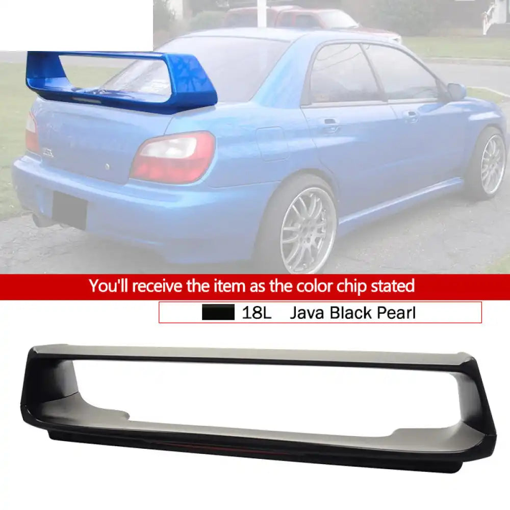 2002-2007 Subaru Impreza WRX Sti OE Trunk Spoiler w/ 3RD Brake Light Painted #18L Java Black Pearl