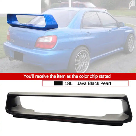 2002-2007 Subaru Impreza WRX Sti OE Trunk Spoiler w/ 3RD Brake Light Painted #18L Java Black Pearl