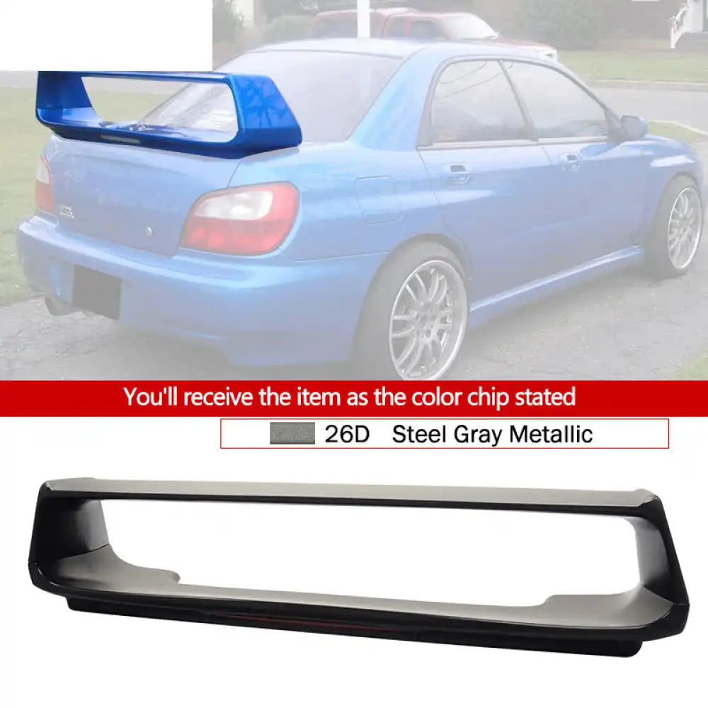2002-2007 Subaru Impreza WRX Sti OE Trunk Spoiler w/ 3RD Brake Light Painted #26D Steel Gray Metallic