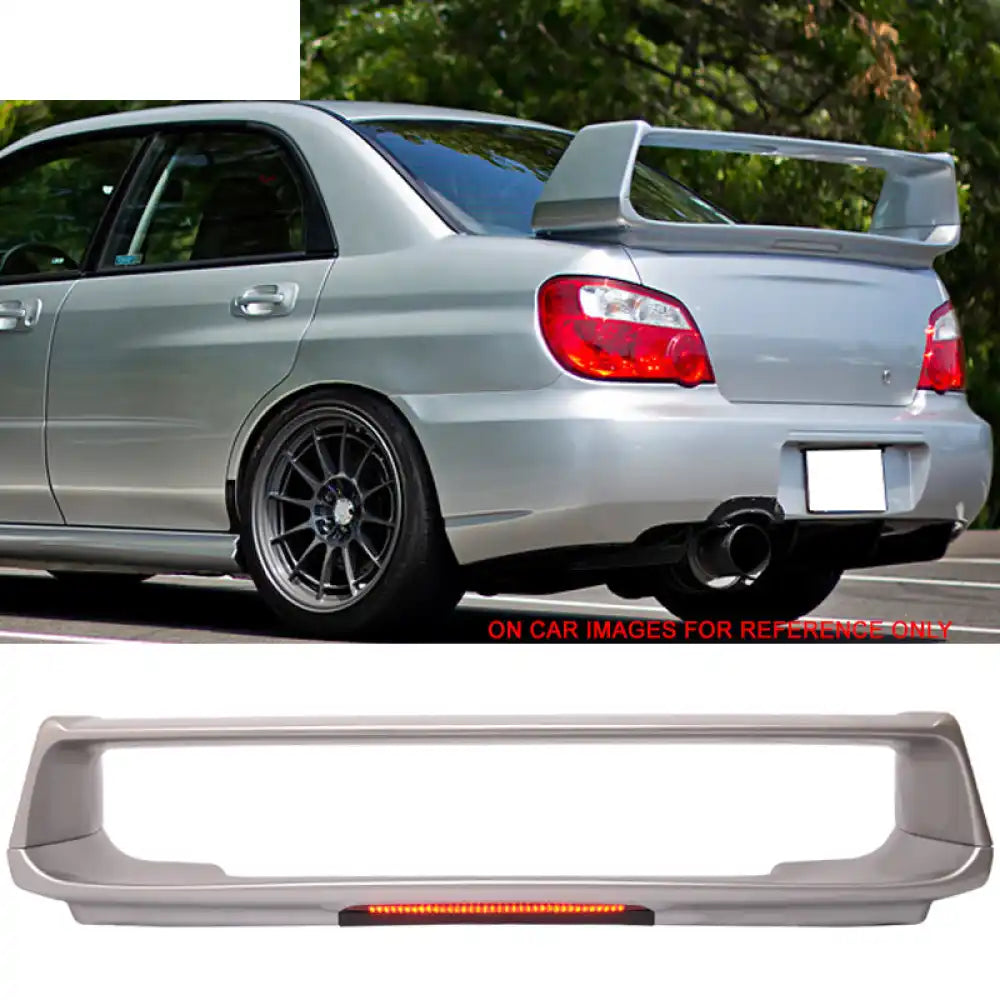 2002-2007 Subaru Impreza WRX Sti OE Trunk Spoiler w/ 3RD Brake Light Painted #48W Crystal Gray Metallic