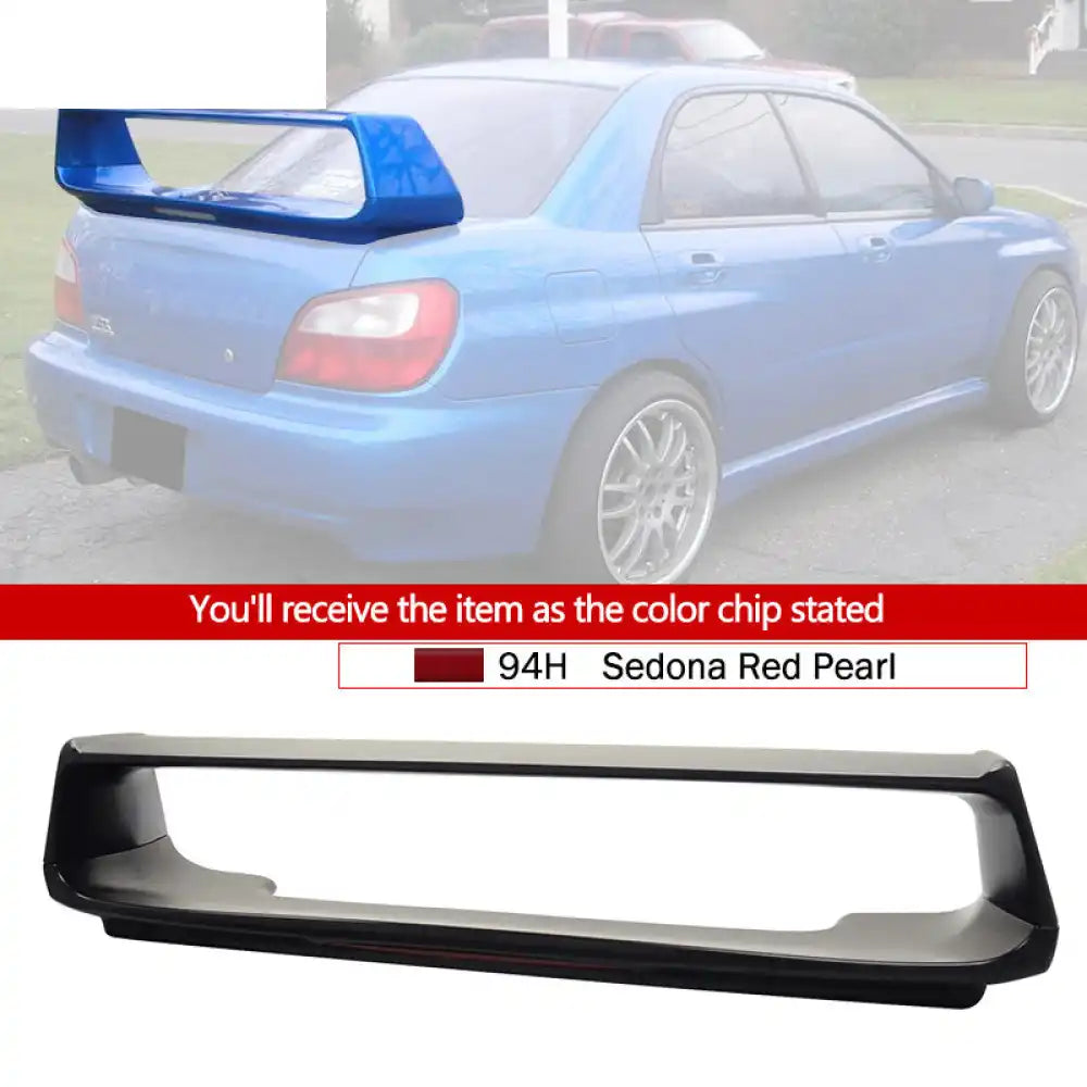 2002-2007 Subaru Impreza WRX Sti OE Trunk Spoiler w/ 3RD Brake Light Painted #94H Sedona Red Pearl