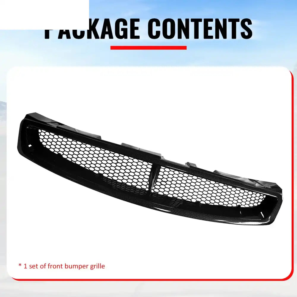 2003-2007 Infiniti G35 Coupe 2-Door JDM Style Front Bumper Upper Grille Replacement Carbon Fiber Print ABS Carbon Fiber