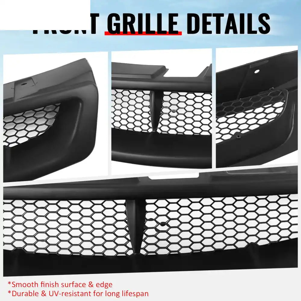 2003-2007 Infiniti G35 Coupe 2-Door JDM Style Front Bumper Upper Grille Replacement Matte Black ABS Matte Black