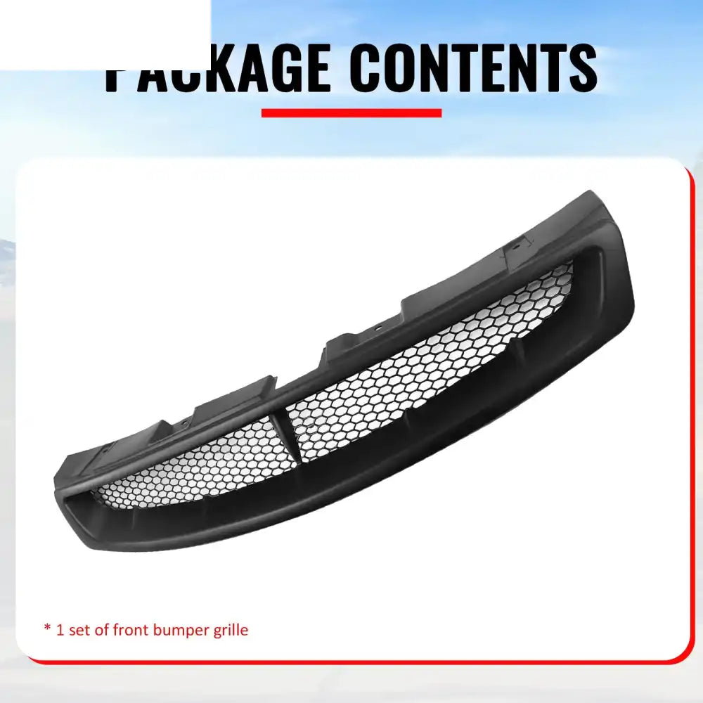 2003-2007 Infiniti G35 Coupe 2-Door JDM Style Front Bumper Upper Grille Replacement Matte Black ABS Matte Black