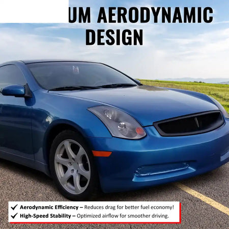 2003-2007 Infiniti G35 Coupe 2-Door JDM Style Front Bumper Upper Grille Replacement Matte Black ABS Matte Black