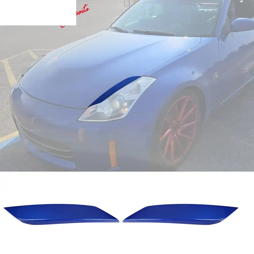 2003-2008 Nissan 350Z 2Dr Headlight Eyelids Eyebrows Cover ABS #B17 Daytona Blue Metallic