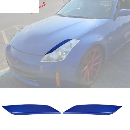 2003-2008 Nissan 350Z 2Dr Headlight Eyelids Eyebrows Cover ABS #B17 Daytona Blue Metallic