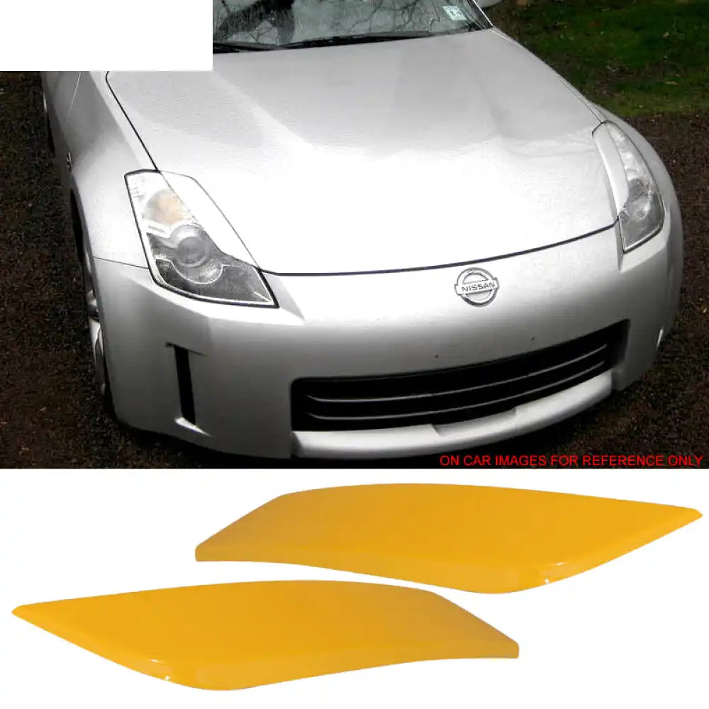 2003-2008 Nissan 350Z 2Dr Headlight Eyelids Eyebrows Cover ABS #E33 Yellow Pearl