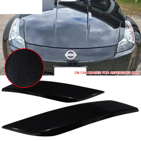 2003-2008 Nissan 350Z 2Dr Headlight Eyelids Eyebrows Cover ABS #G41 Black Metallic