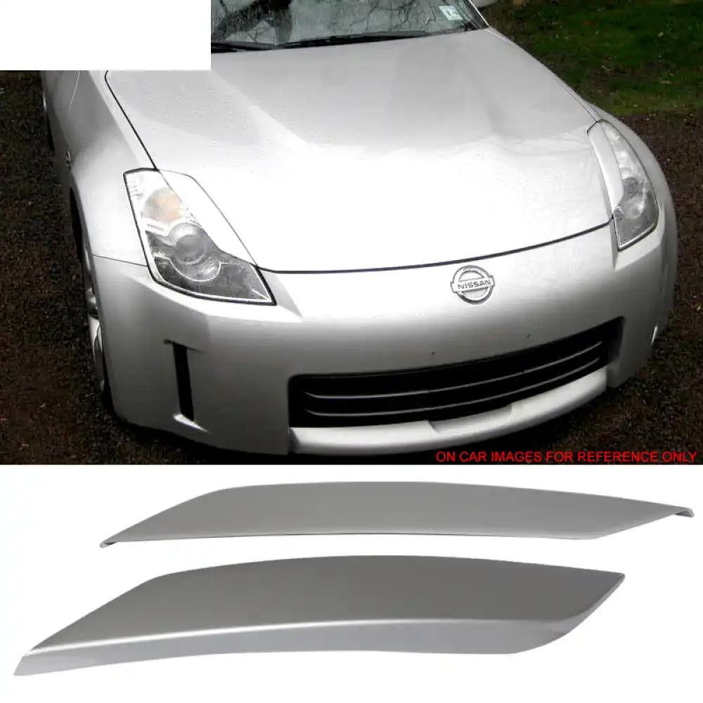 2003-2008 Nissan 350Z 2Dr Headlight Eyelids Eyebrows Cover ABS #K23 Liquid Platinum Metallic