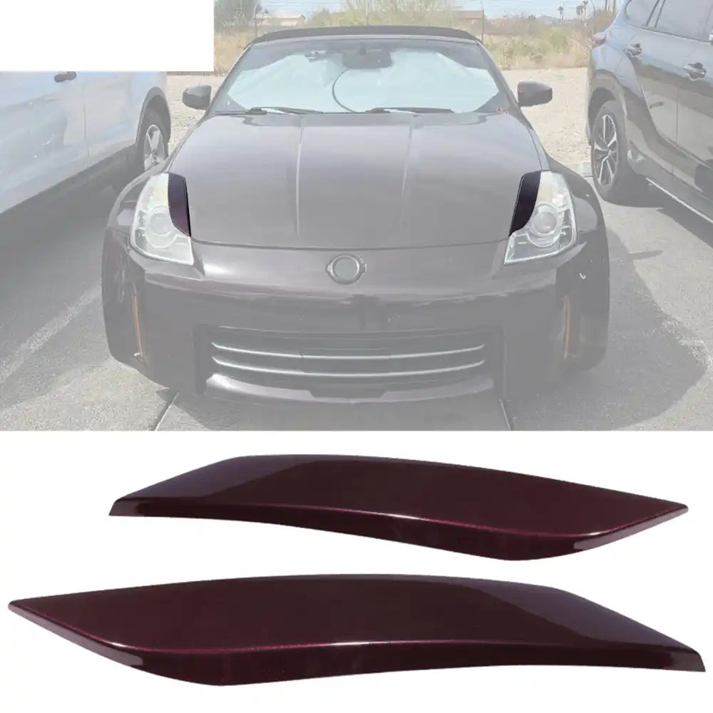 2003-2008 Nissan 350Z 2Dr Headlight Eyelids Eyebrows Cover ABS #L40 New Maroon Metallic