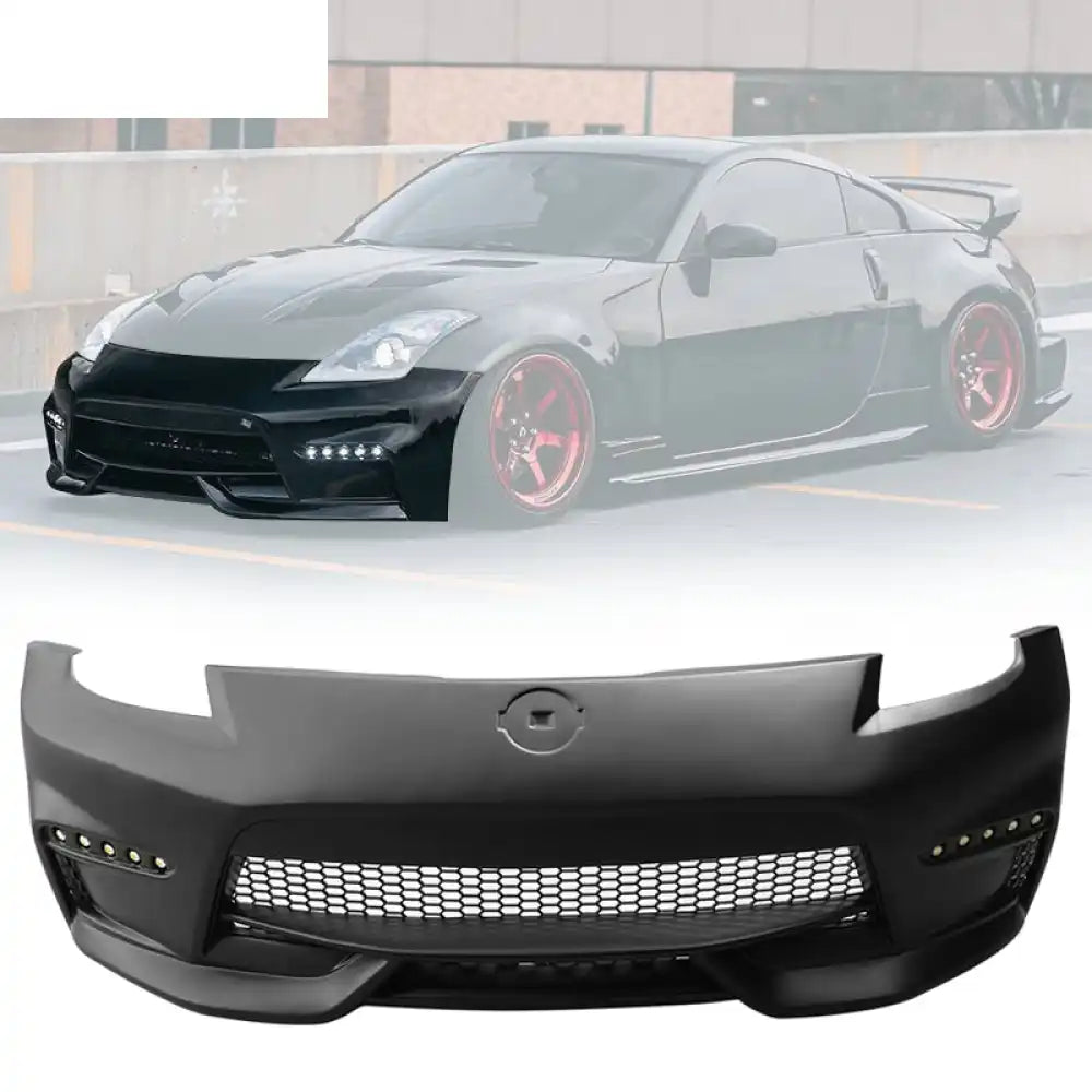 2003-2008 Nissan 350z to 370z Front Bumper Conversion NIS Style Black PP