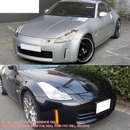 2003-2009 Nissan 350Z Painted #KH3 Black Headlight Eyelids Eyebrows Painted #KH3 Black Obsidian/Super Black