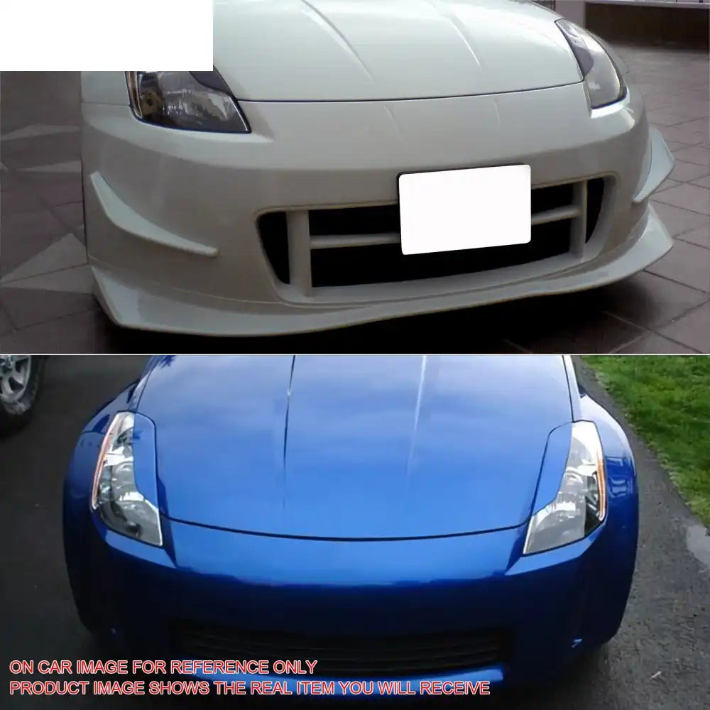 2003-2009 Nissan 350Z Painted #KH3 Black Headlight Eyelids Eyebrows Painted #KH3 Black Obsidian/Super Black