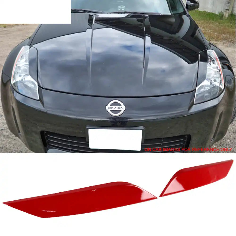 2003-2009 Nissan 350Z Z33 Fairlady Front Eyebrows Headlight Eyelid ABS #AX6 Red
