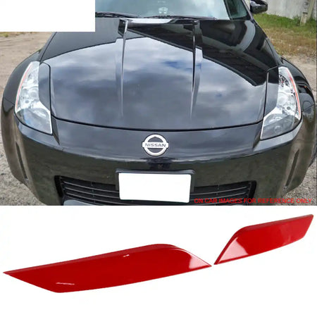 2003-2009 Nissan 350Z Z33 Fairlady Front Eyebrows Headlight Eyelid ABS #AX6 Red